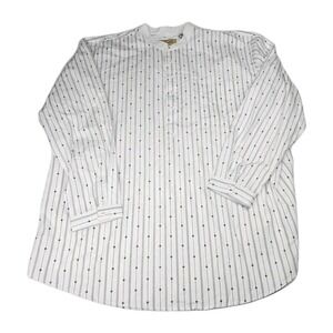 Scully Wyatt Stripe Shirt White Banded Collar Pullover Western Old Western 3XLT